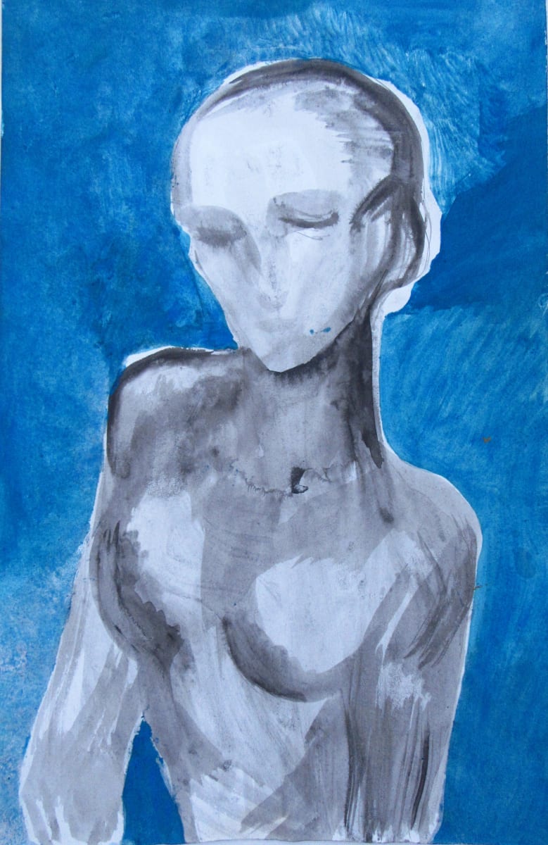 Girl with blue background by Galina Todorova 