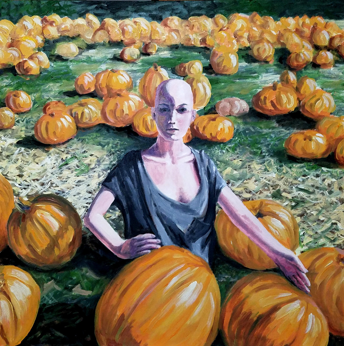 Sylvia and Pumpkins by Laurie Waite-Fellner 