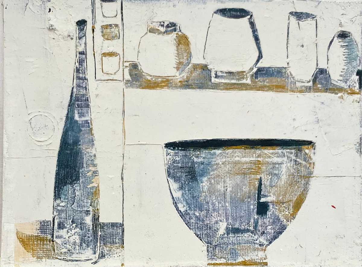 vessels in white shelves by Kate Burnim, Image 1.