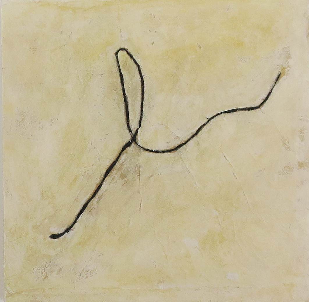 Black raffia on panel by Janine Brown 