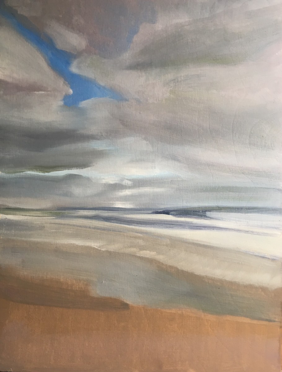 Afternoon Serenity: Beach and Clouds by Barbara Aroney 