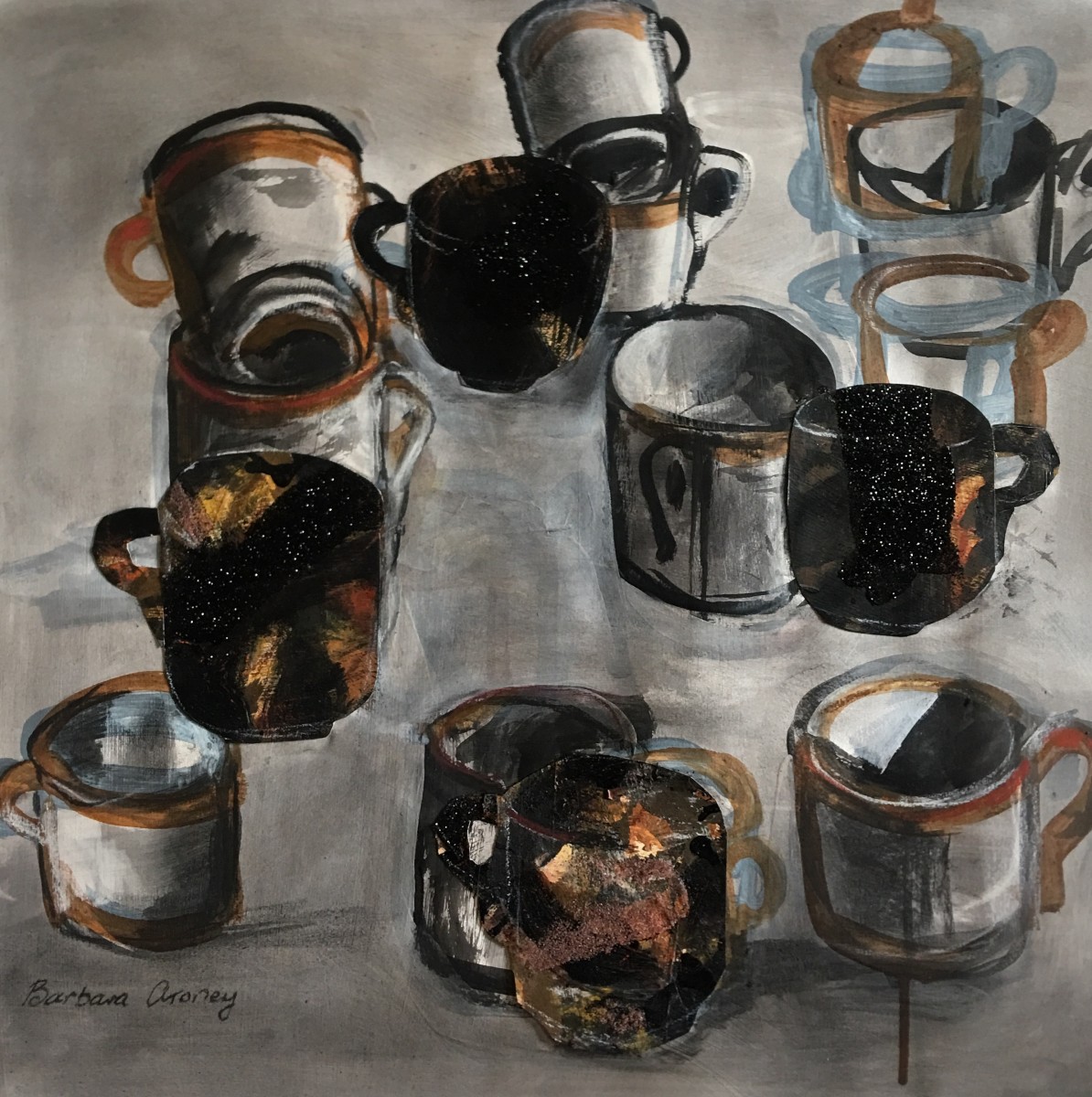 Cup Collage - Every Day, Over and Over by Barbara Aroney 