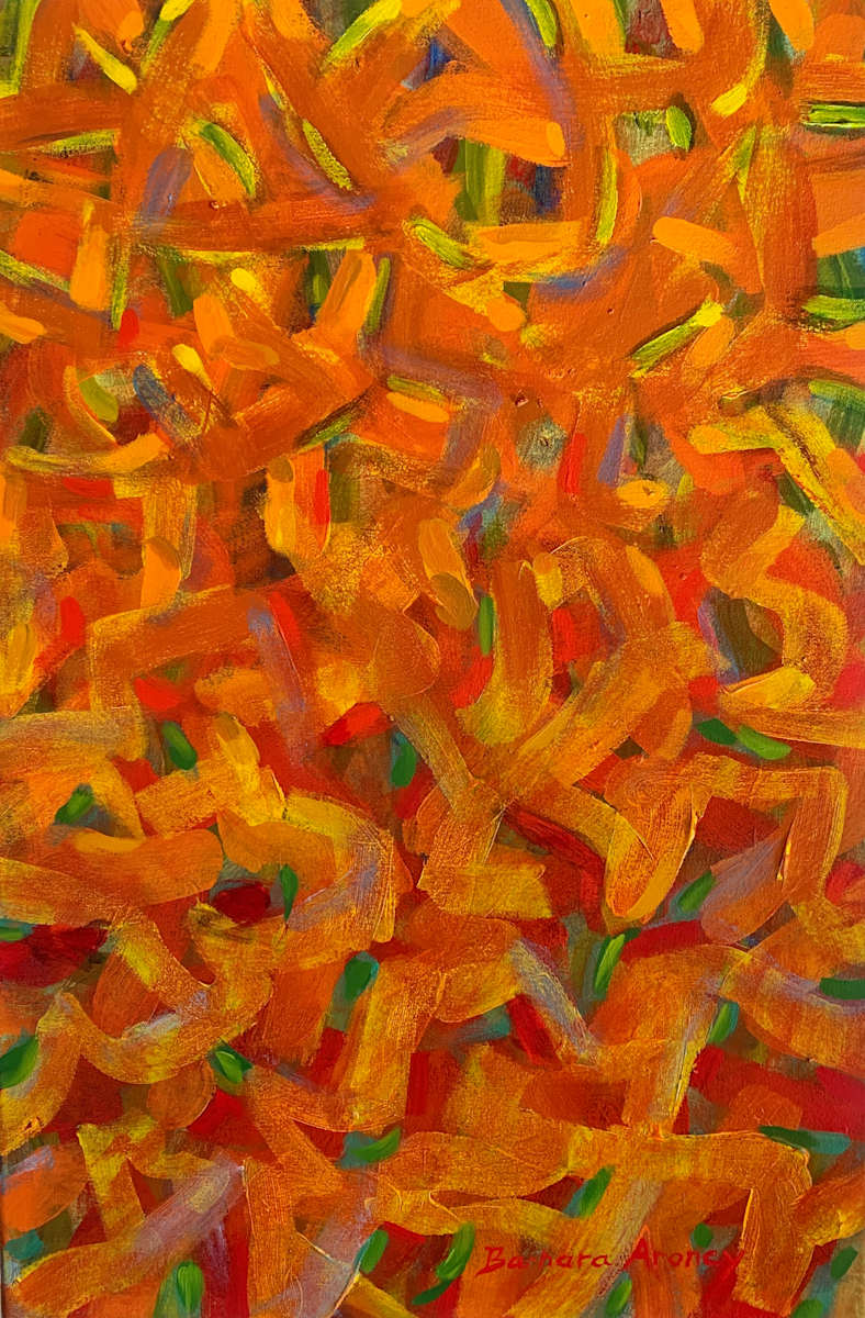 Code Orange by Barbara Aroney  Image: Code Orange Acrylic on canvas 5.5x76x3cm