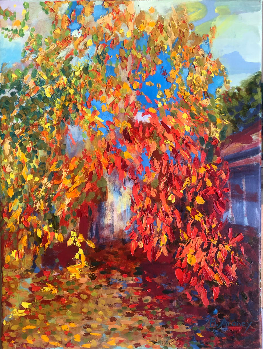 Fall by Barbara Aroney  Image: Fall. Oil on canvas 45.2x60.4x3cm