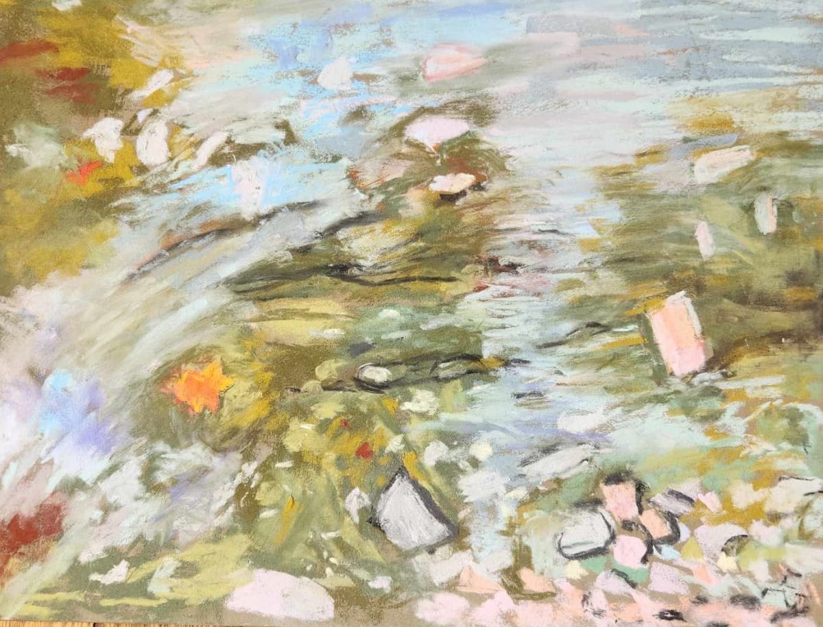 Treasures of a Shallow Stream by Susan Daily  Image: Abstract Stream, Pastel. Shown at the CLEAR art exhibit at the Fenimore Museum, NY