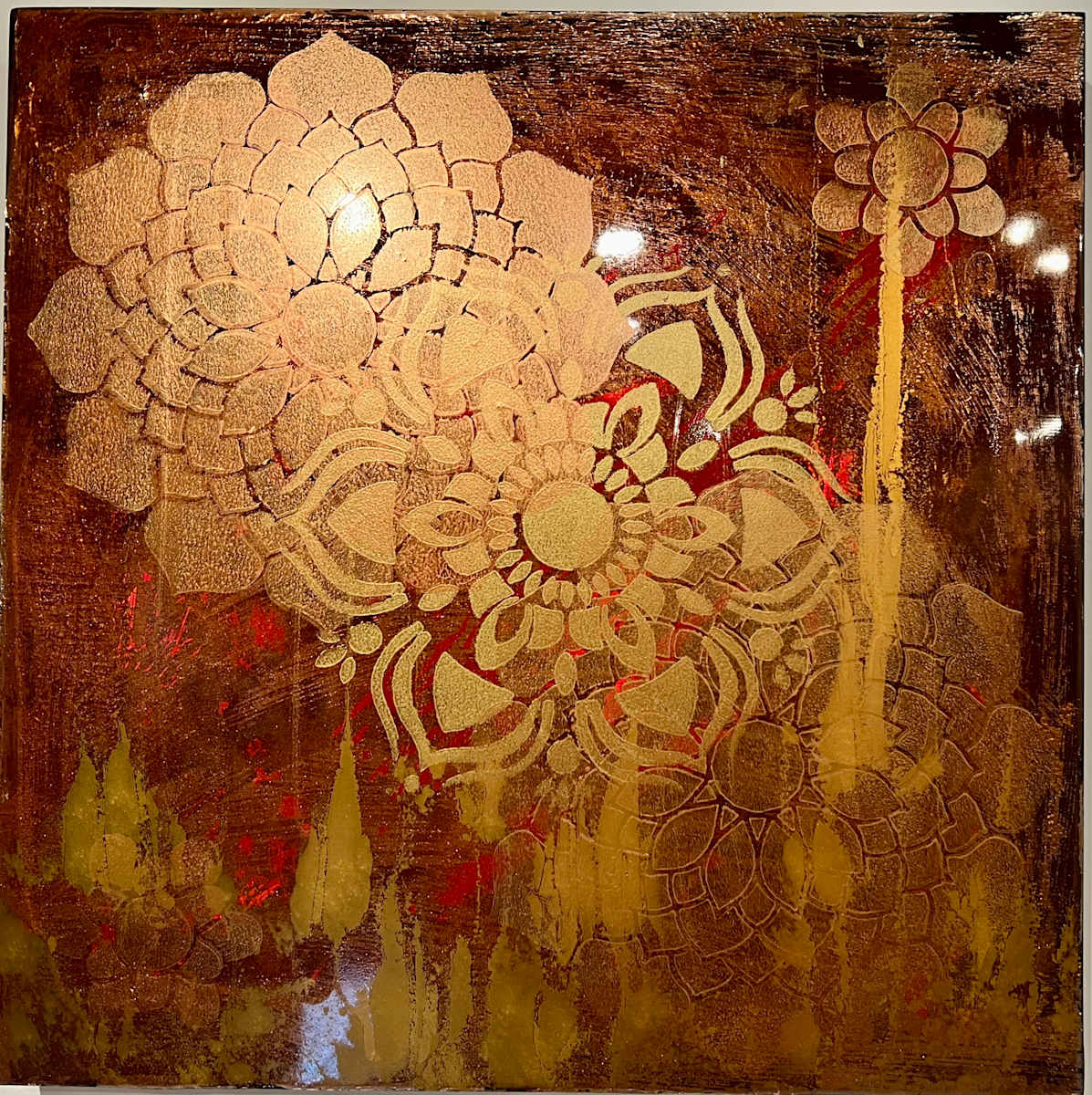 FIRE MANDALAS by Louise S Beaulieu  Image: Golden bronze mandalas of fire.