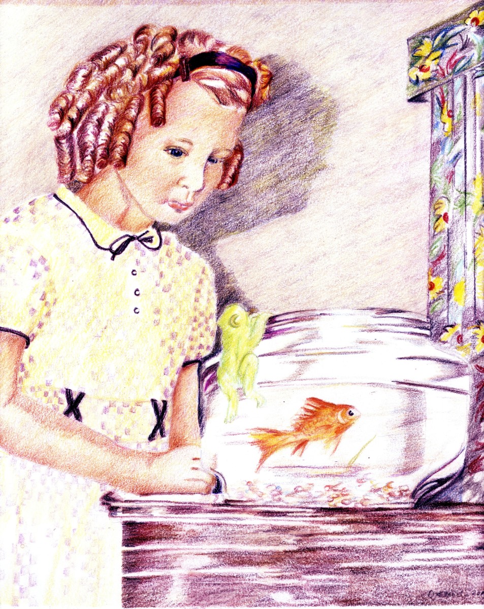 "Girl With a Goldfish" by Candace Hardy 