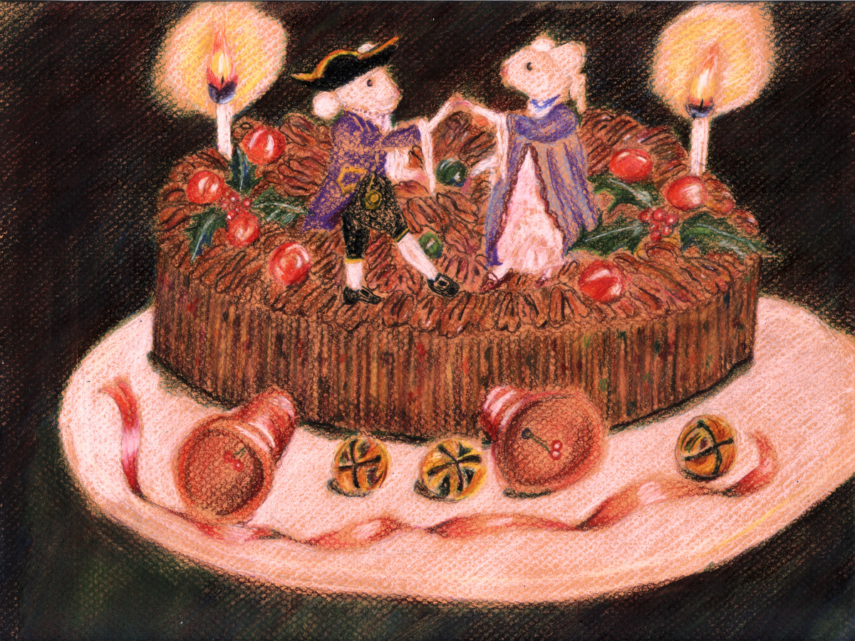 "Mice Dancing on a Fruitcake" by Candace Hardy 