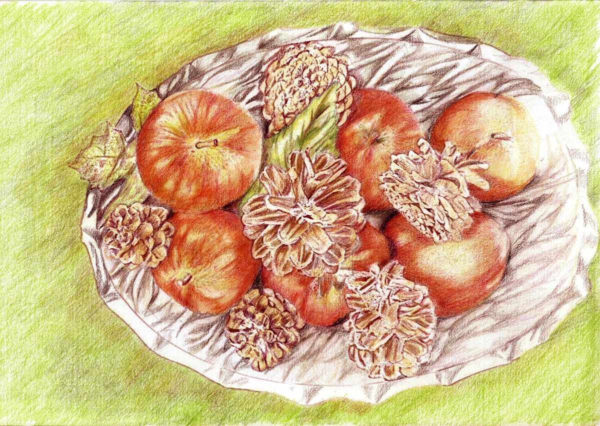 "Pinecones and Apples" by Candace Hardy, Image 1.