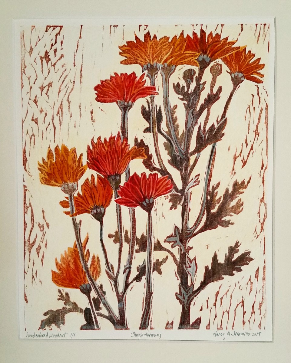 Chrysanthemum in Orange by Nancy Jaramillo 