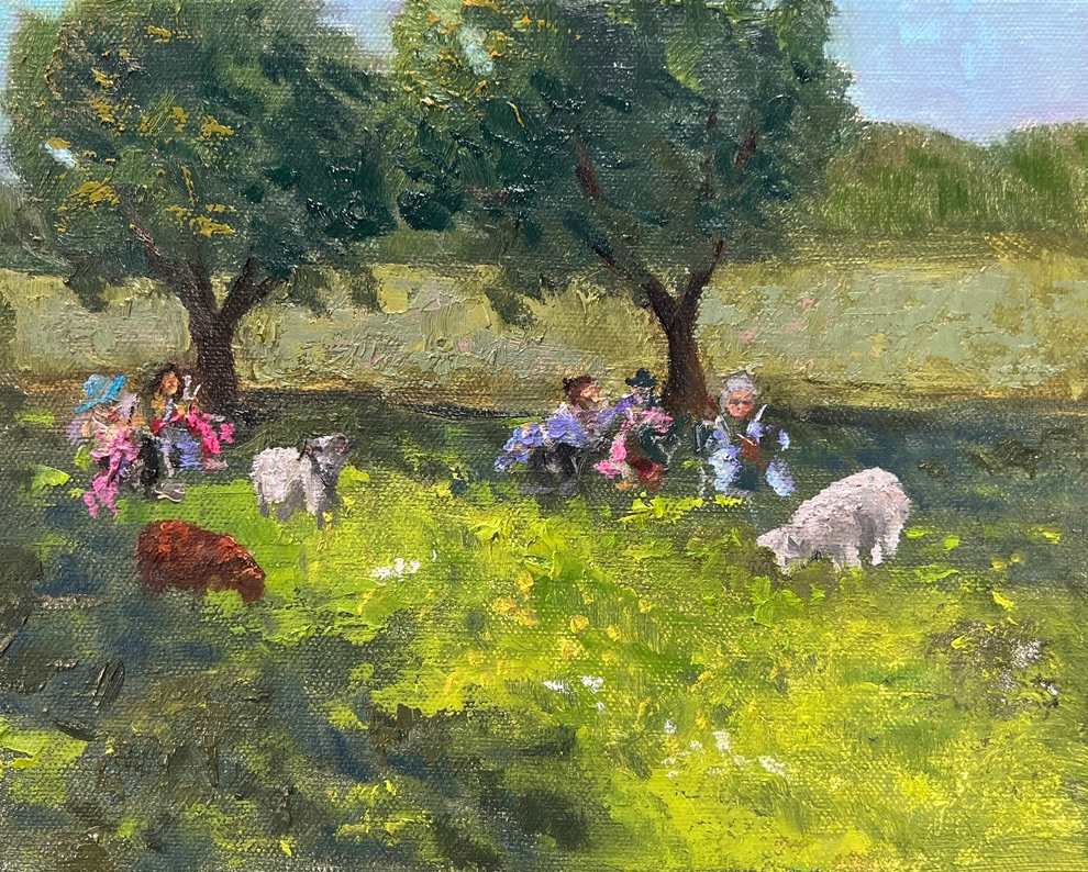 Knitting With Sheep by Kate Emery 
