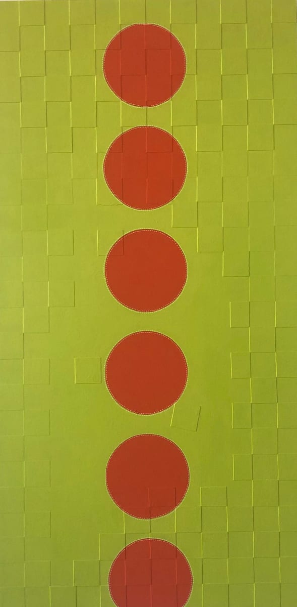Dots 28, Lime + Orange, Image 1.