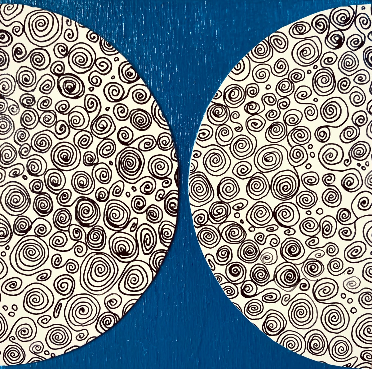 Dots 39, Navy + Yellow Swirl  Image: Dots 39, Navy + Yellow Swirl
