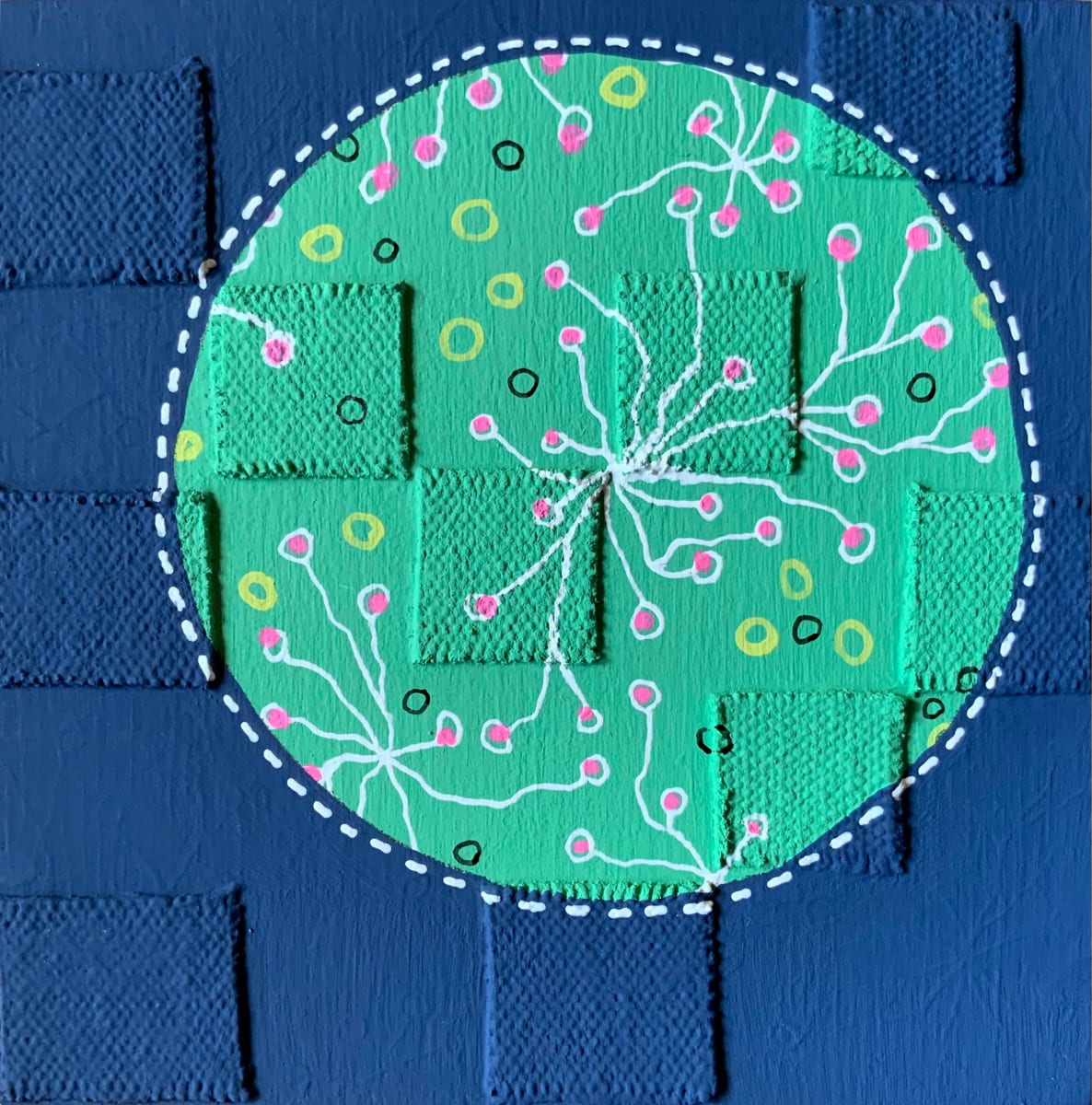 Dots 44, Navy + Kelly Pattern, Image 1.