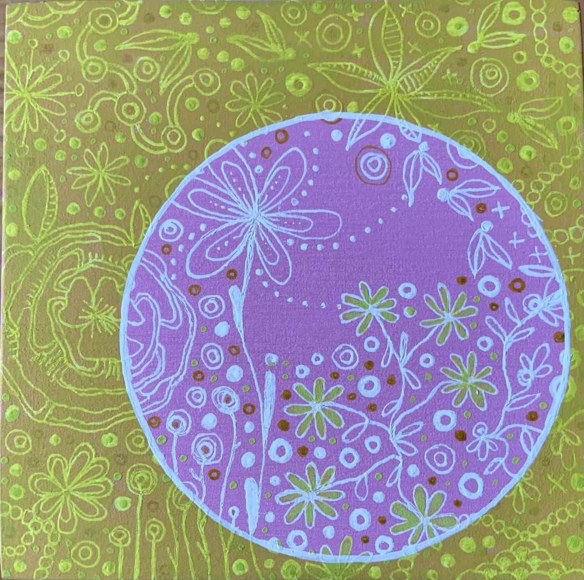 Dots 46, Pink Pattern + Transparent Lime  Image: Dots 46, Pink Pattern + Transparent Lime  Painting