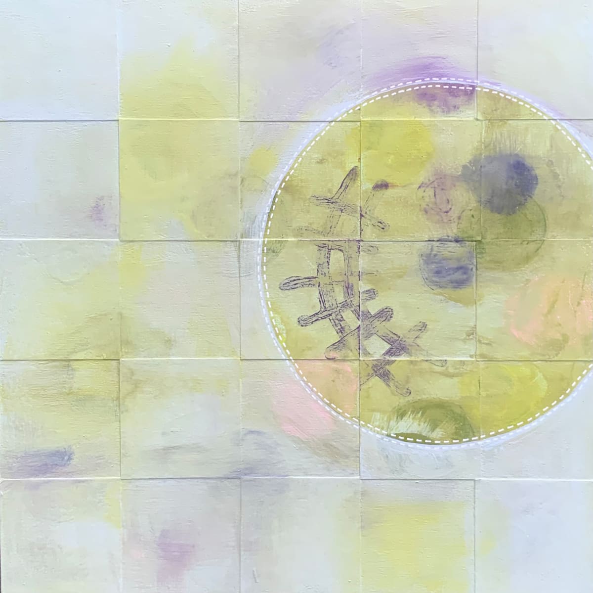 Dots 53, Minty Fog + Ladder by Suzanne Gibbs  Image: Dots 53, Minty Fog + Ladder Painting
