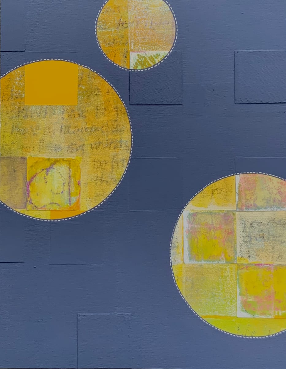 Dots 57, Gray + Yellow Texture by Suzanne Gibbs  Image: Dots 57, Gray + Yellow Texture Painting