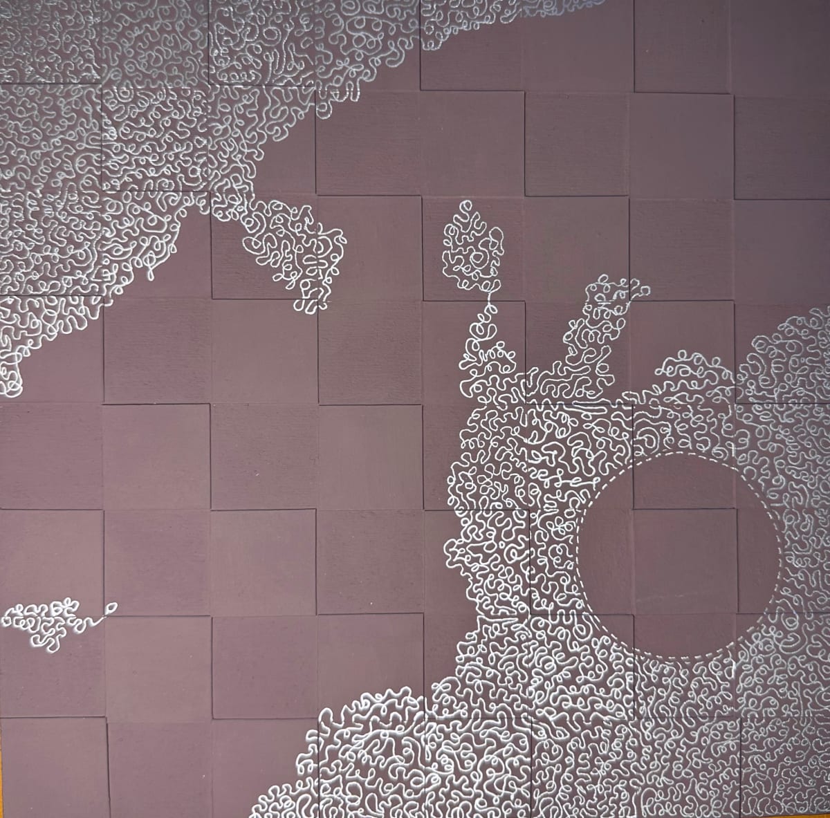 Dots 72, Brown + Silver Pen by Suzanne Gibbs  Image: Dots 72, Brown + Silver Pen Painting