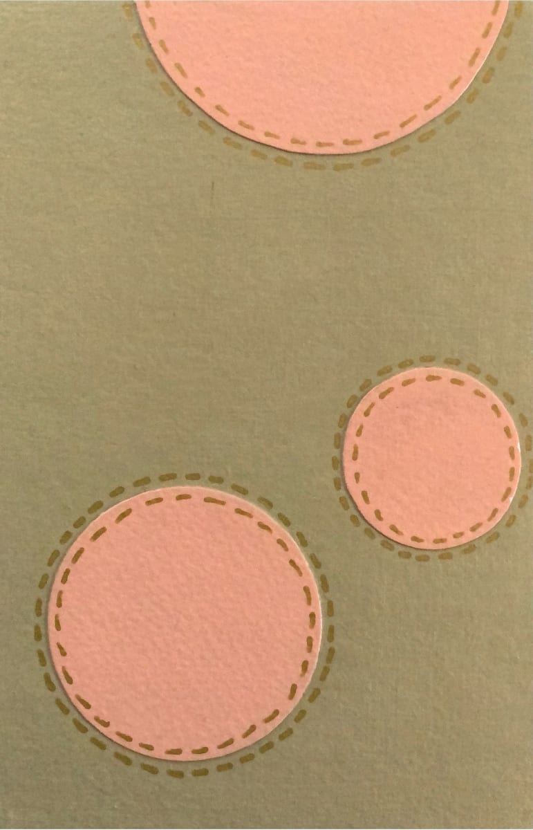 Dots 5, Moss + Peach & Gold Dashes by Suzanne Gibbs 
