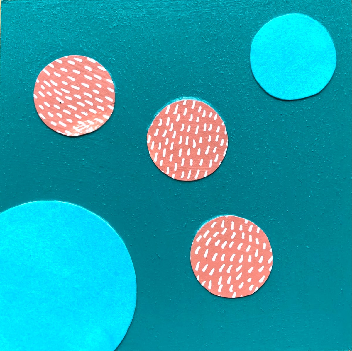 Dots 61, Teal + Salmon Pattern & Sky 