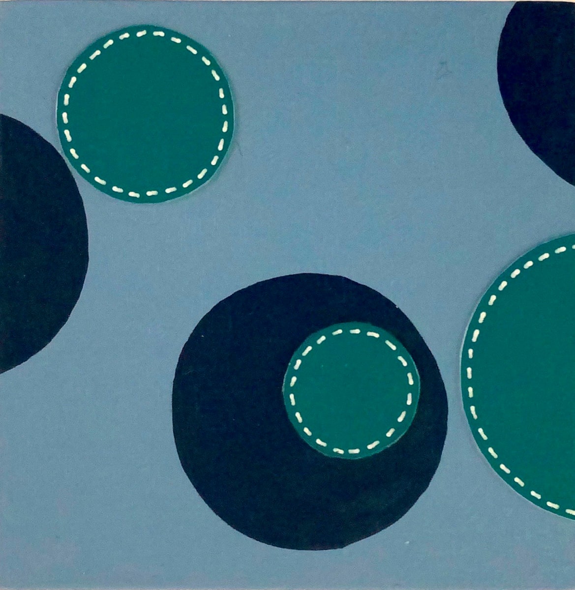 Dots 11, Blue + Navy & Teal by Suzanne Gibbs 