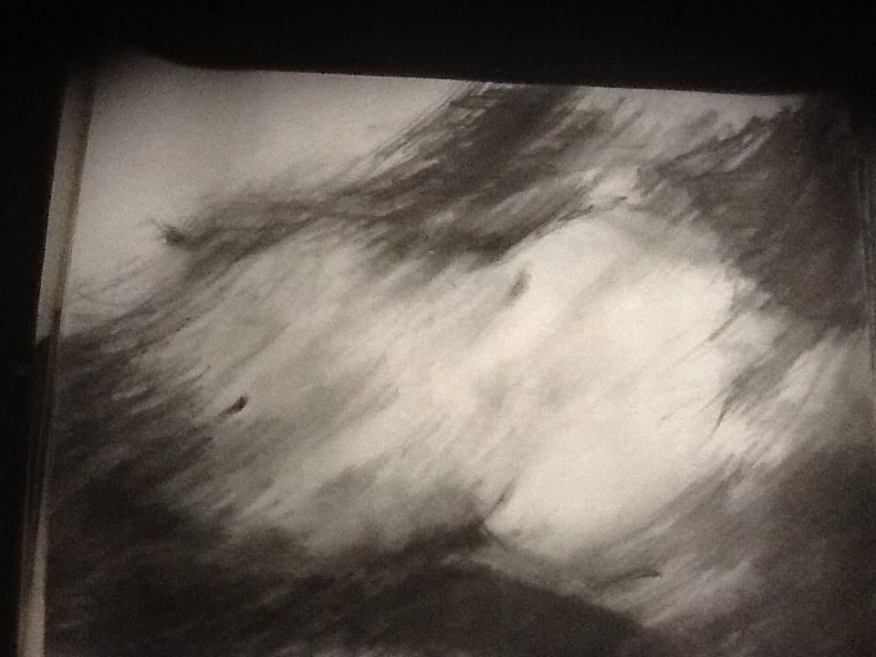 Abstract charcoal drawings by David Nelson 