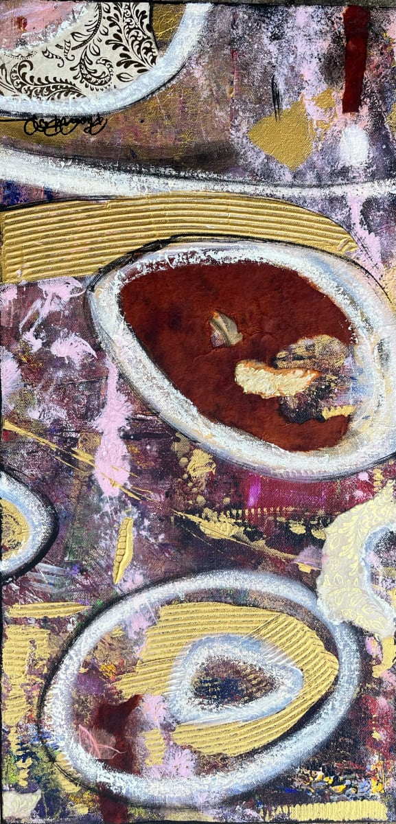 Rose Gold Oysters I by Art by Rhonda Radford - ARTRRA  Image: Rose Gold Oysters I