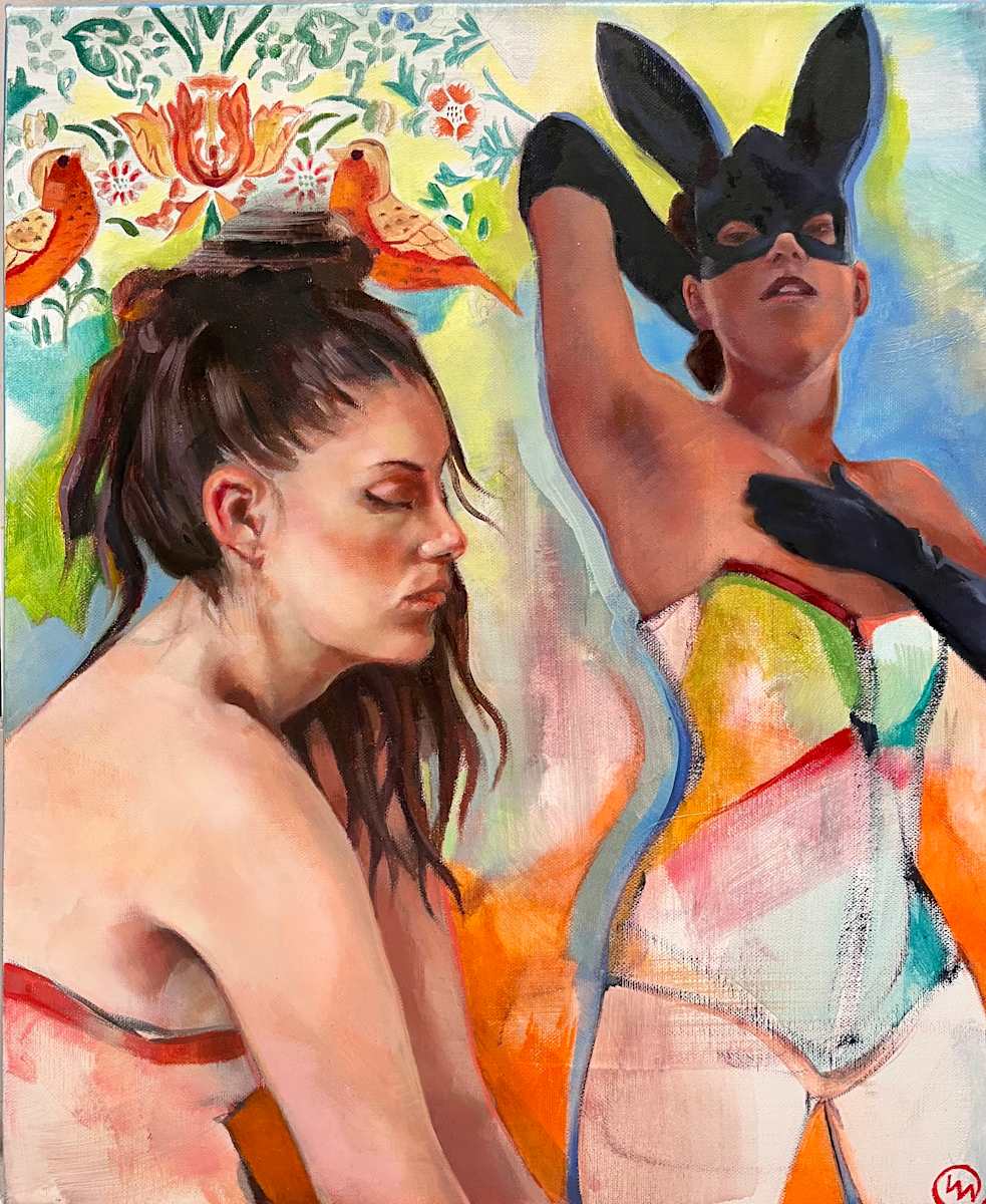 Dual Glød by Verena Waddell  Image: Mellomrom åpner seg der rolle, figur og ornament glir inn og ut av hverandre.
Alt skjer i glippen, et lite rom av bevegelse.