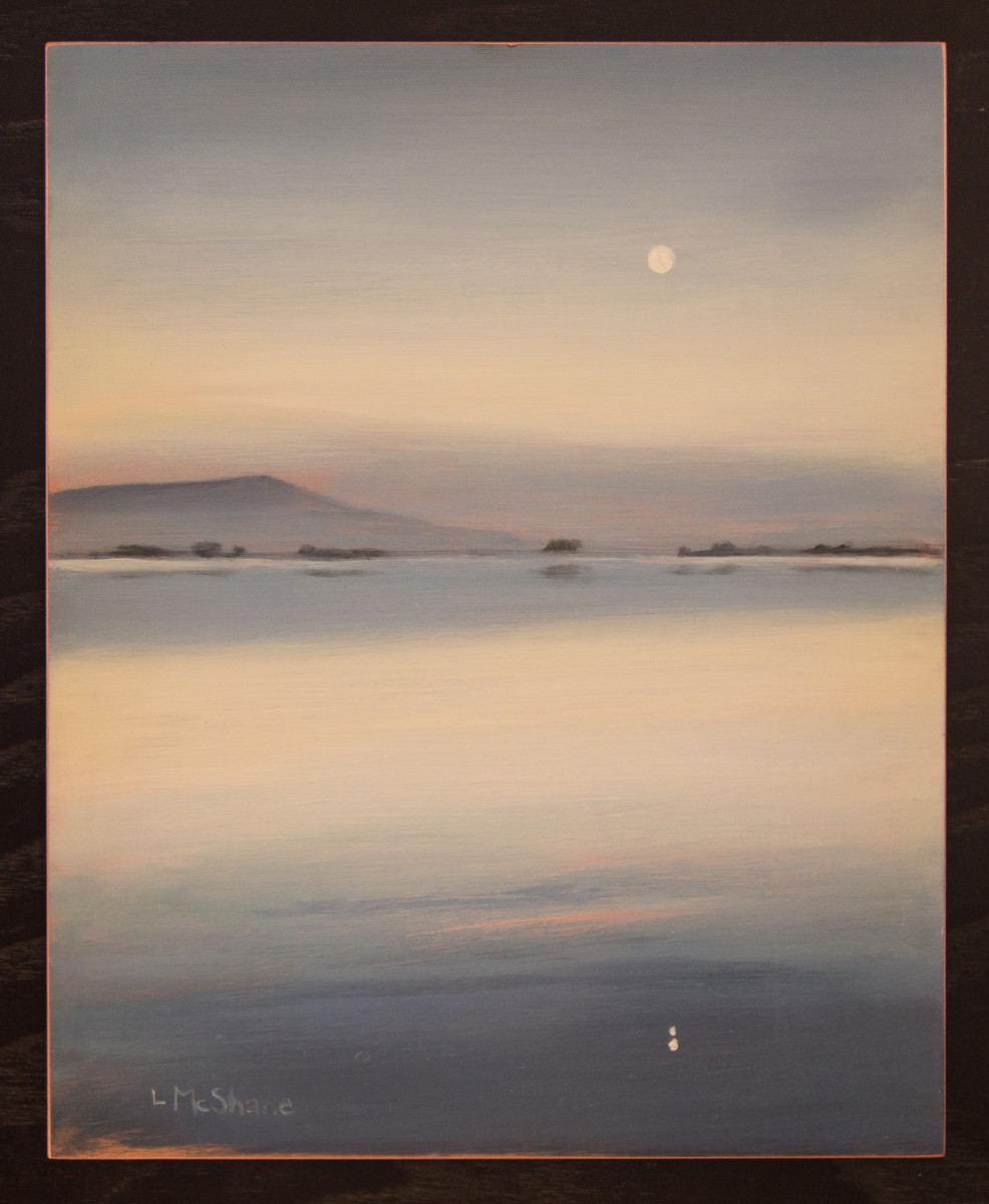 October Moon over Samish Bay by Lisa McShane 