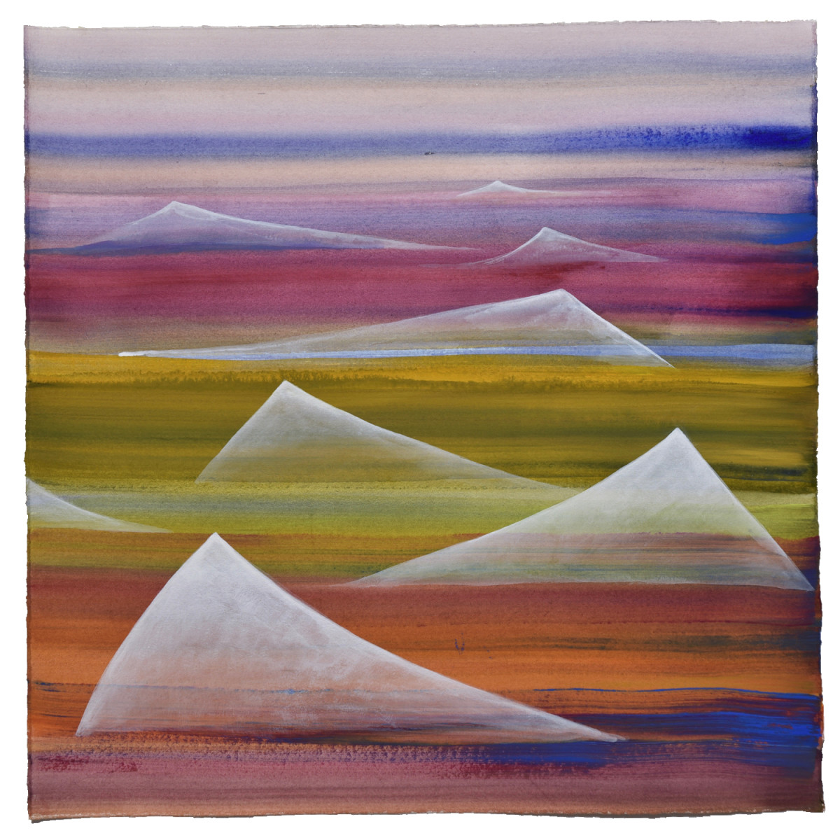 Ground Figure #59, "Slinky Triangles, Sunset Gradient" by Linda Price-Sneddon 