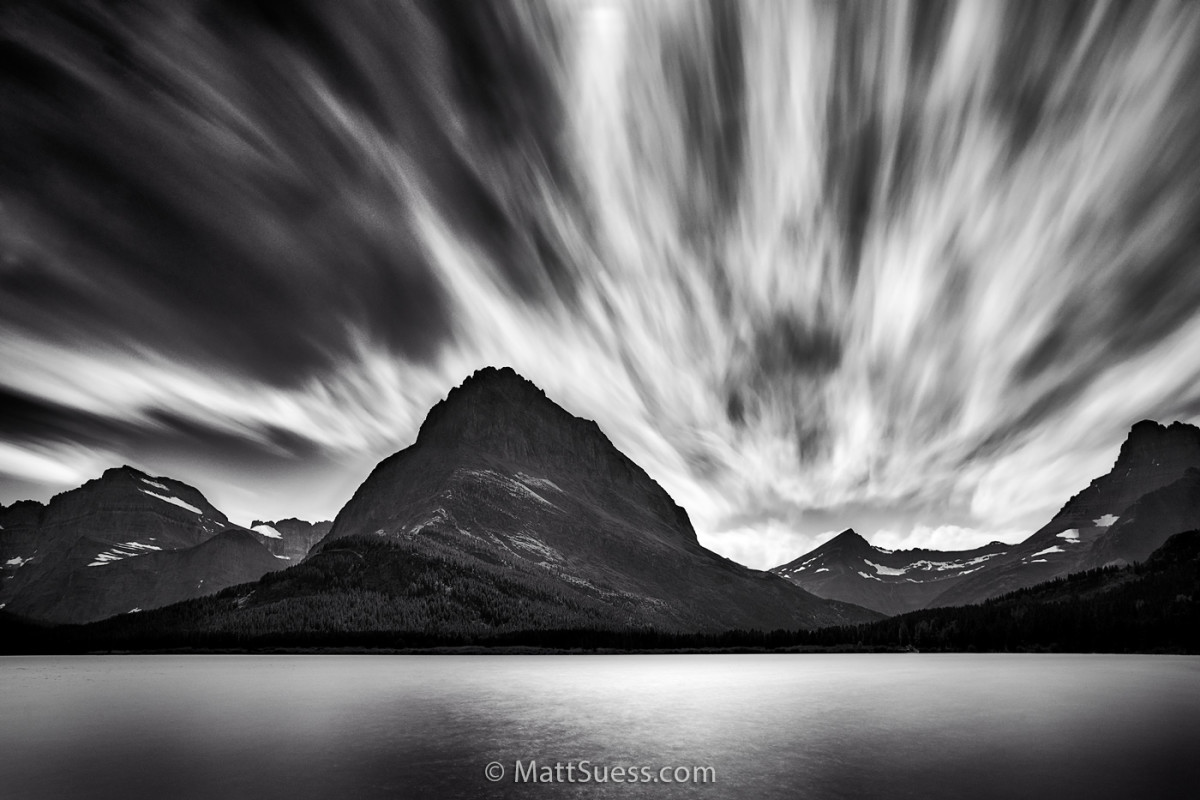 Swift Running Clouds At Swiftcurrent Lake By Matt Artwork
