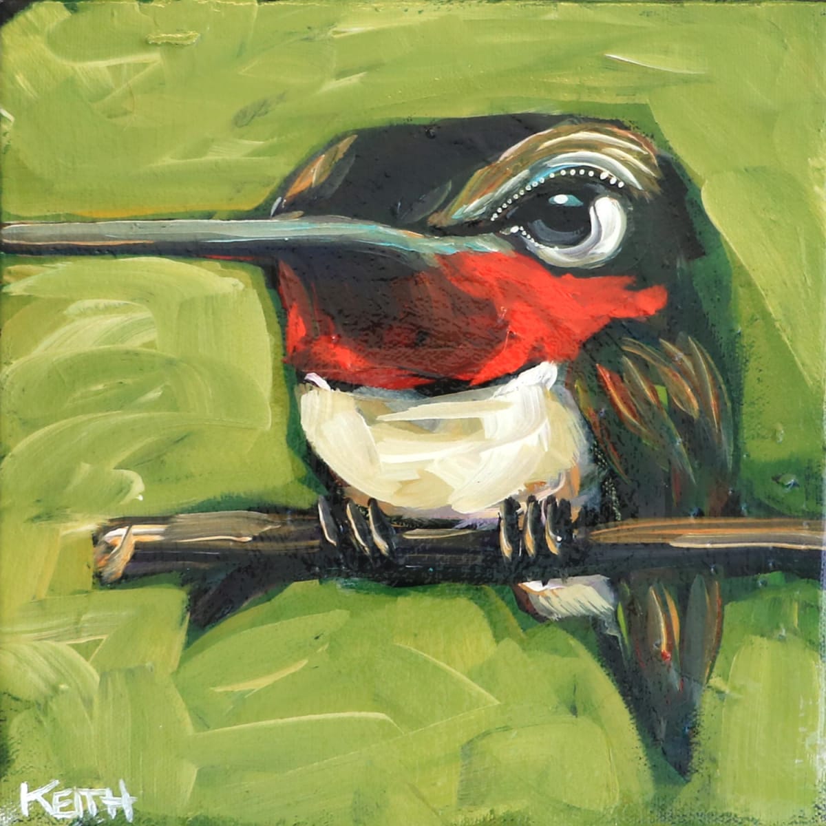 Juno Embellish Hummingbird Print by Kandice Keith 