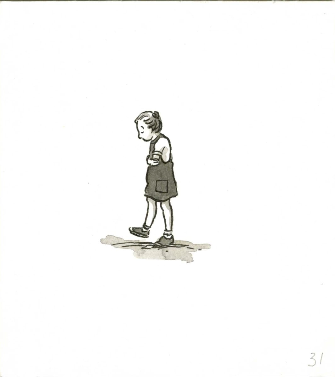 Sad Justine Small Spot  Image: ©Leanne Franson, "Le Chien de Pavel"