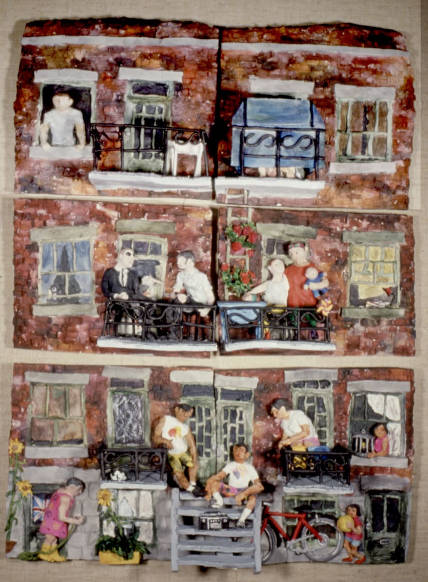 Overdale Ceramic Wall Plaque by Leanne Franson  Image: Overdale Street, Montreal 1986 ceramic wall plaque: full view