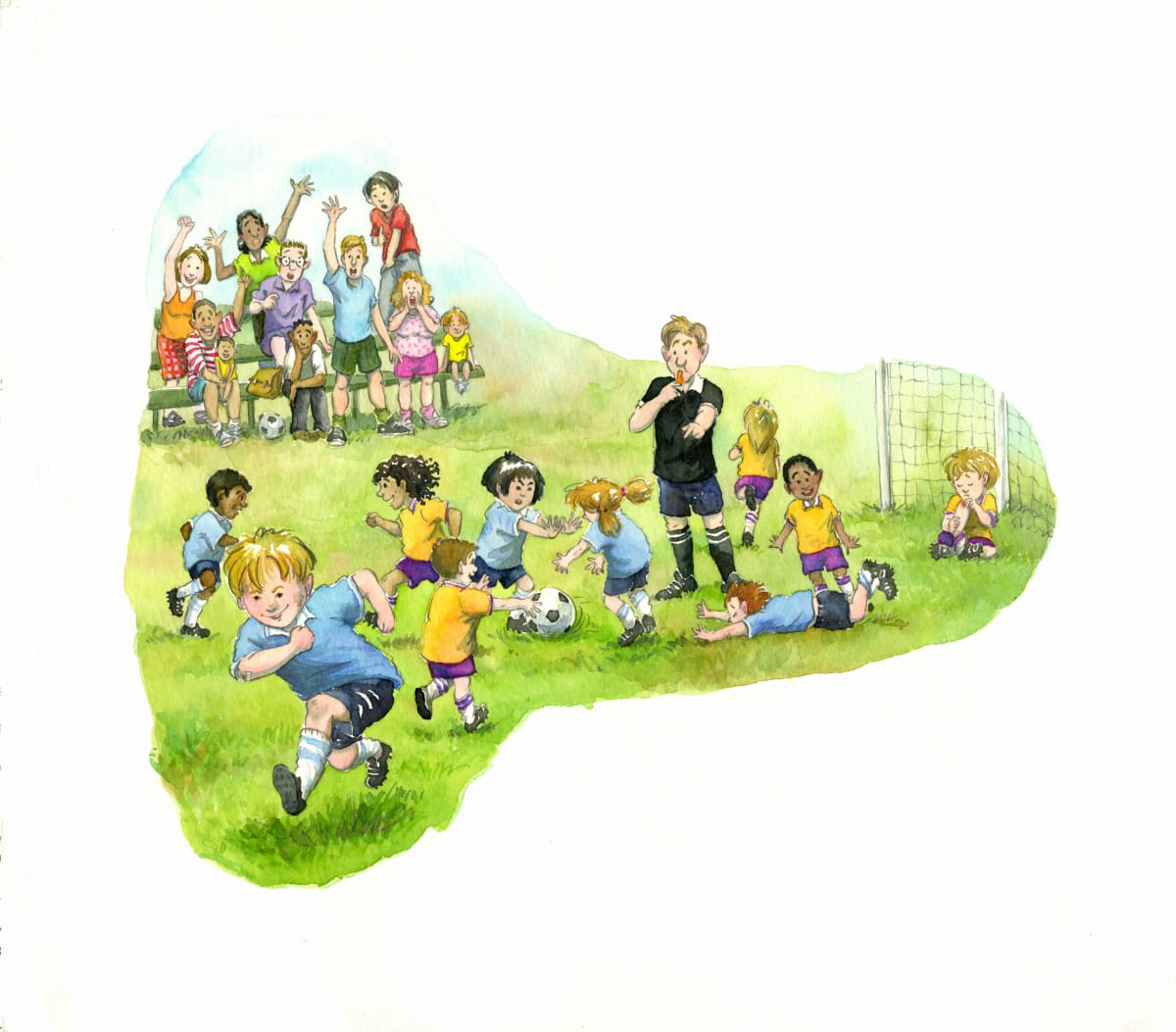 Four-year-old Soccer Game  Image: Illustration from Canadian Living magazine August 1999
