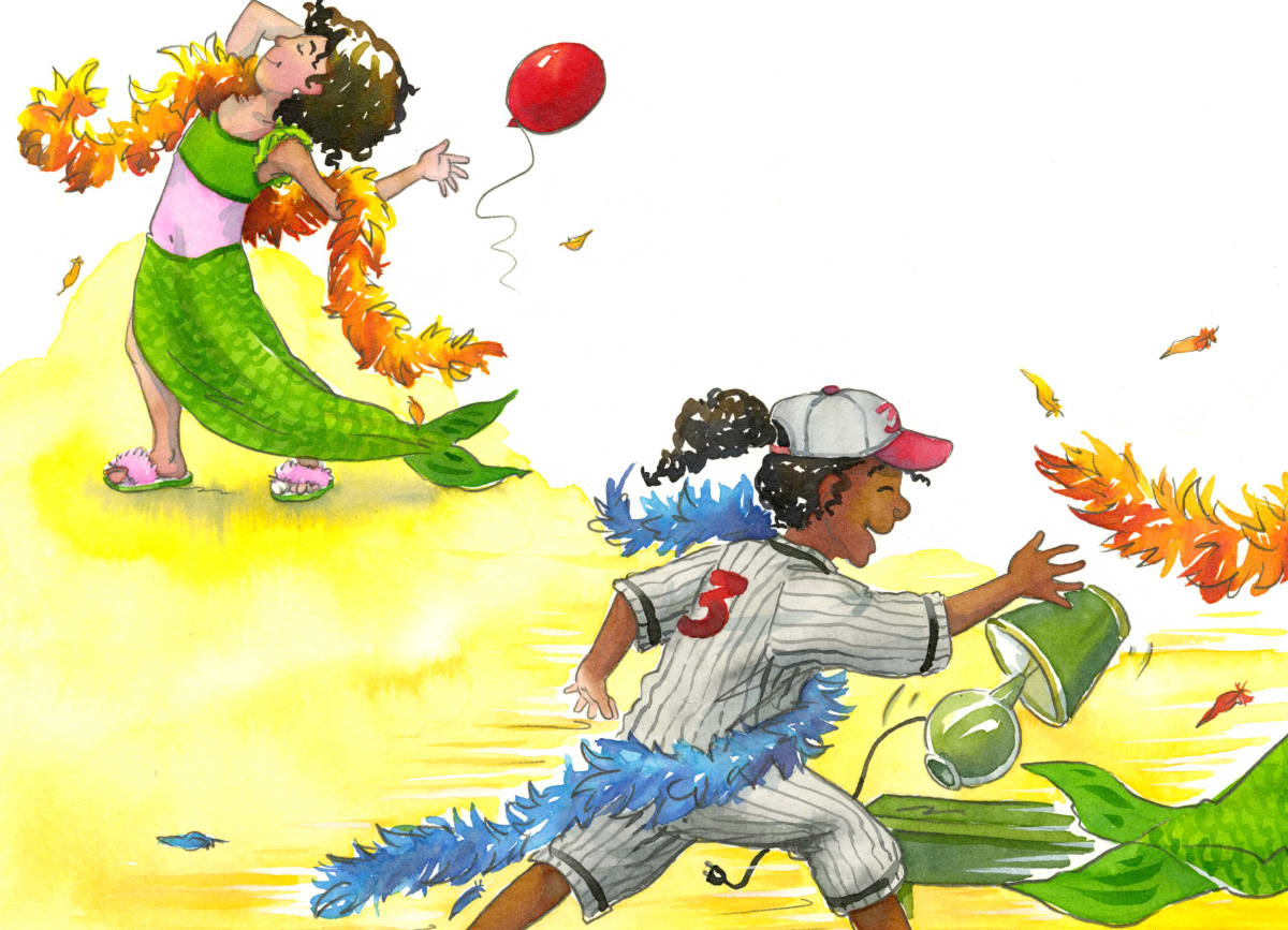 Pancake Birthday Party Feather Boas  Image: Feather Boas, "Pajama Party!" p14-15
Cropped
