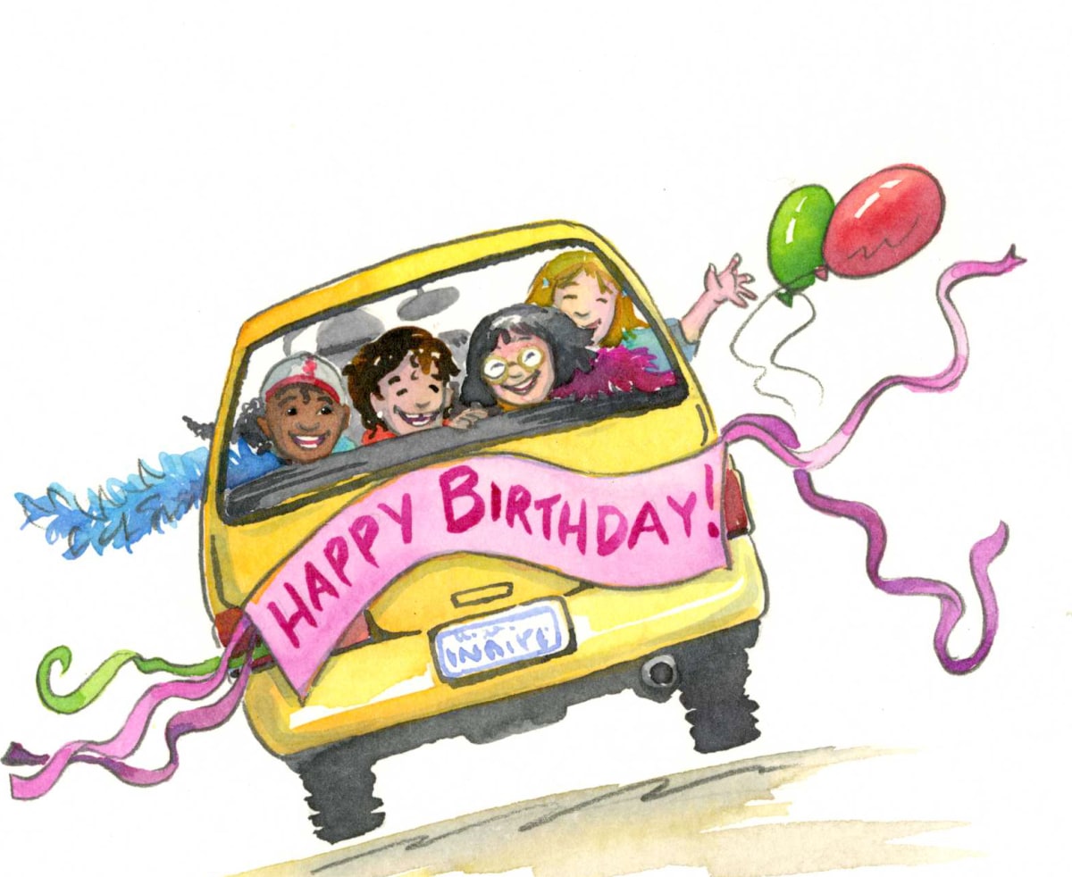 Pancake Birthday Car  Image: Off we go!
Cropped