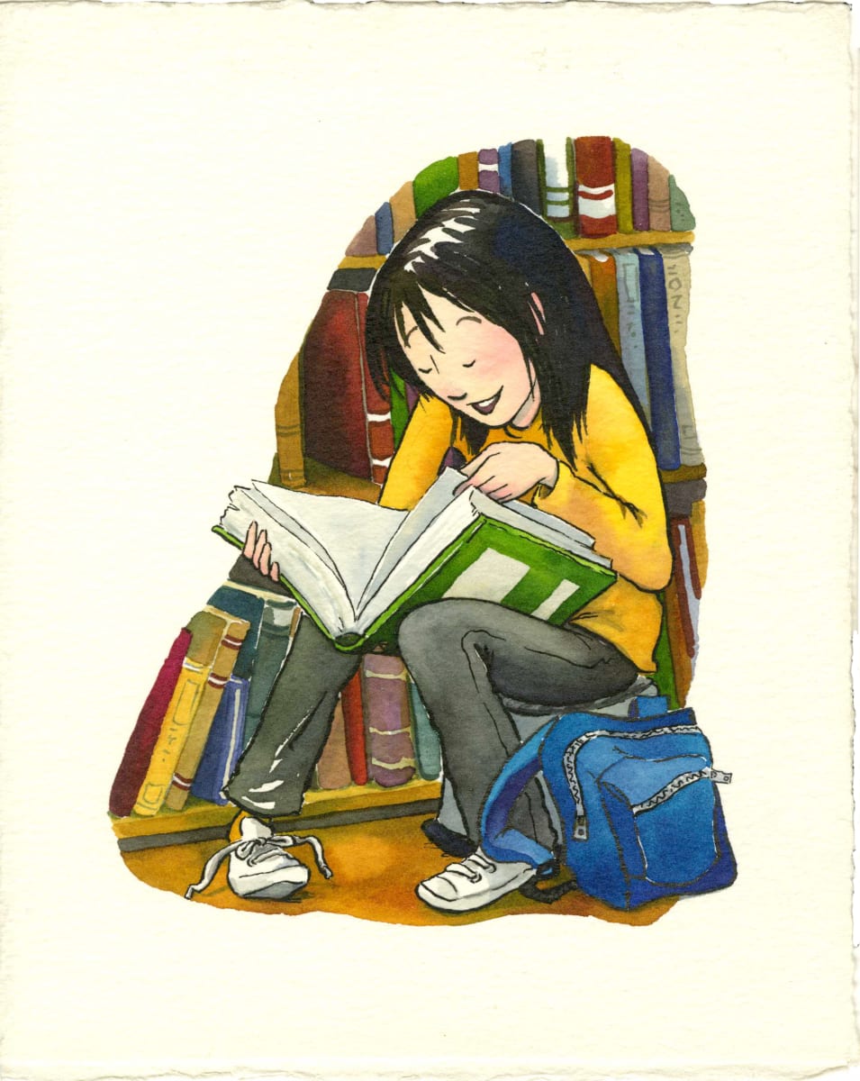 Pigeon-toed in the Library, Image 1.