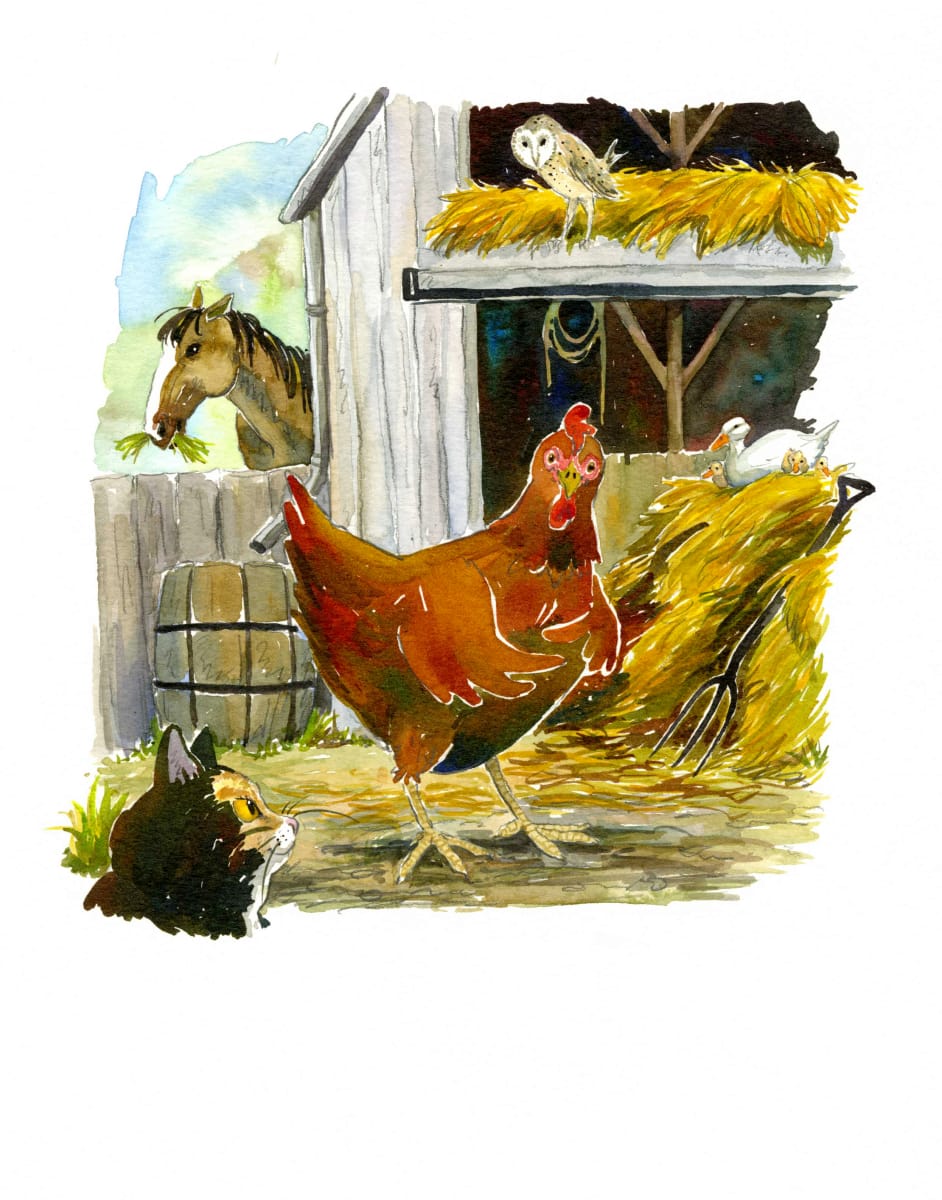 The Little Red Hen: there was a little red hen  Image: Once upon a time, there was a little red hen.
cropped, page 3