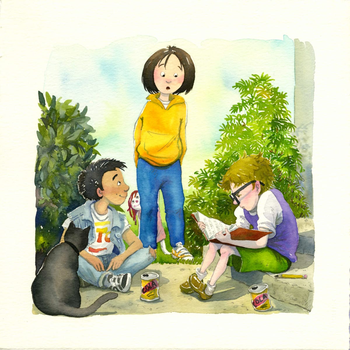 Franklin P. Shuckles sample image 2  Image: Sample illustration for the picturebook "I Miss Franklin P. Shuckles" ©1998 Ulana Snihura, Annick Press, uncropped