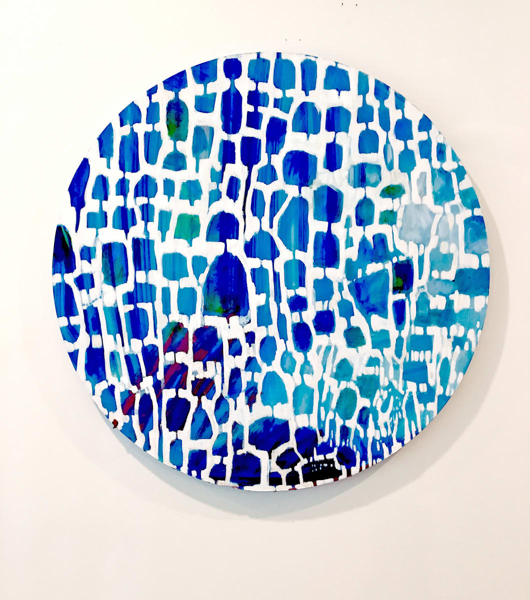 Recurring blue by Belinda Wilson  Image: Recurring Blue is an exploration of calm and movement, where the hues of blue repeat and shift, evoking the rhythmic patterns found in both sky and water."