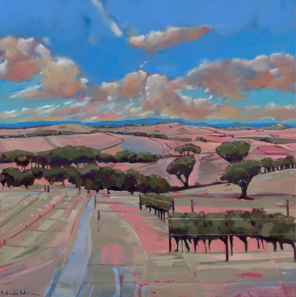 Bethany blueprint by Belinda Wilson  Image: Bethany Blueprint is a vibrant and intricate representation of Bethany in South Australia unique landscape, captured through bold lines and dynamic colour contrasts that outline its essence and structure."