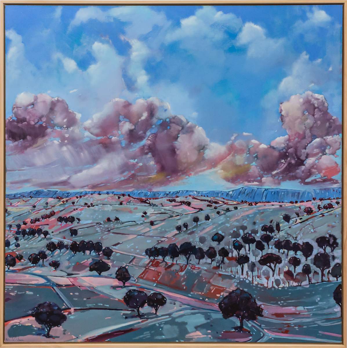 A sparkling symphony by Belinda Wilson  Image: A Sparkling Symphony" – A vibrant celebration of light and atmosphere, this piece captures the dynamic energy of the landscape, where rolling hills meet a luminous sky in a harmonious interplay of color and movement.