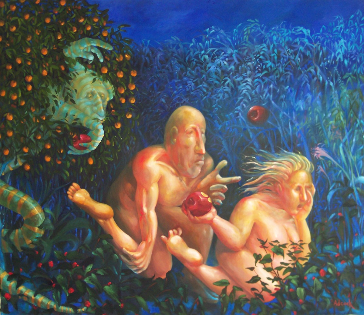 The Expulsion of Adam and Eve from the Garden of Eden by Rosemarie Adcock 