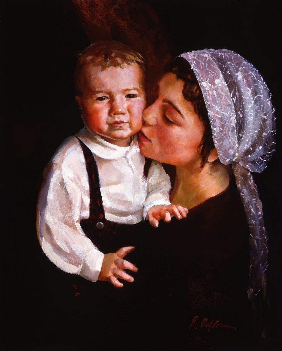 Mother and Child Canvas giclee by Rosemarie Adcock 