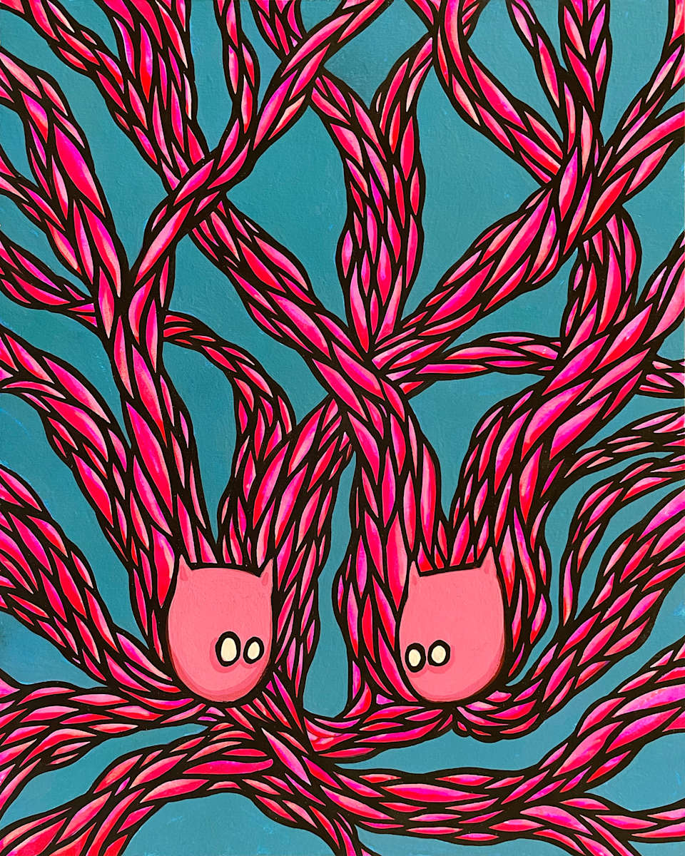 Double Horn Pink Leaf Study, Image 9.