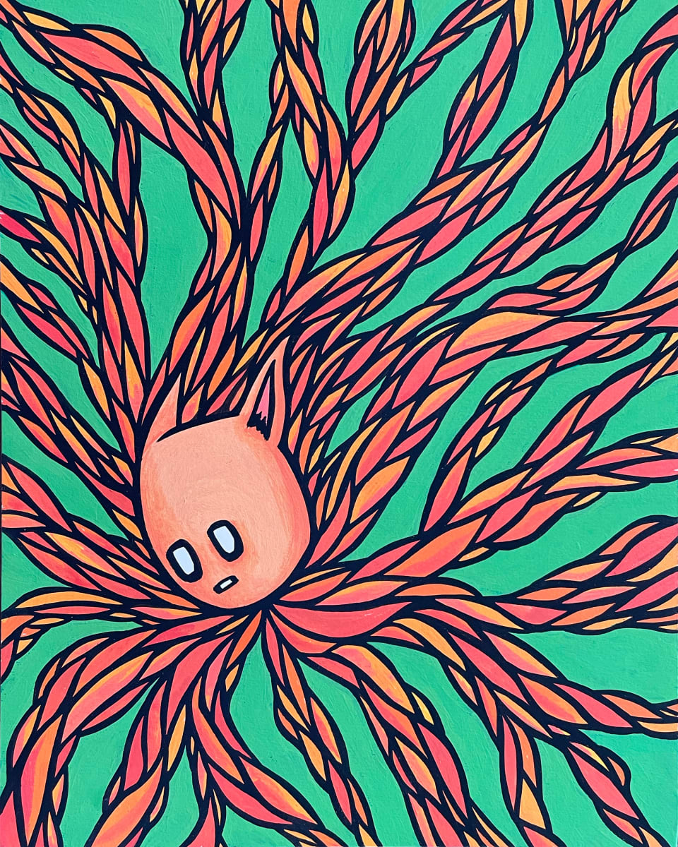 Orange Leafmonster Study by Melanie Mandl 