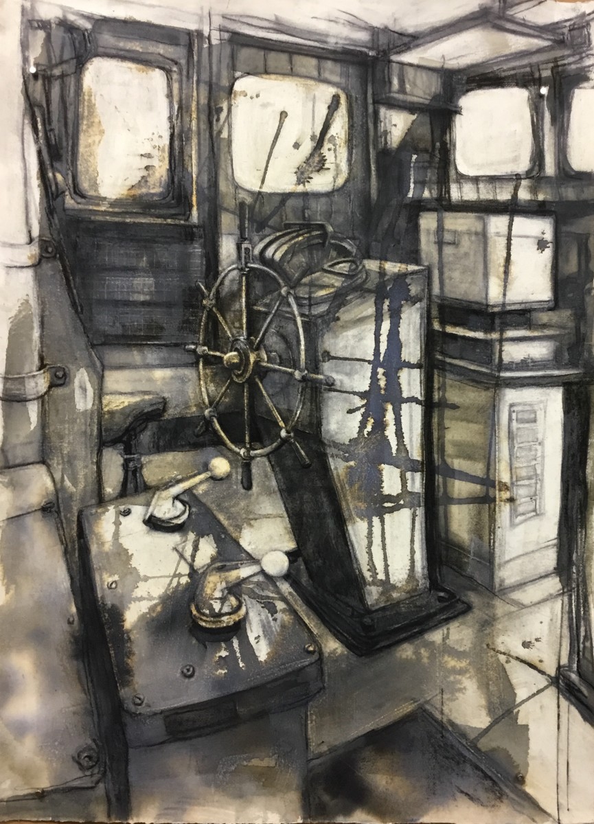 Sketching the MV Cape Don: Wheelhouse by Josephine Josephsen   