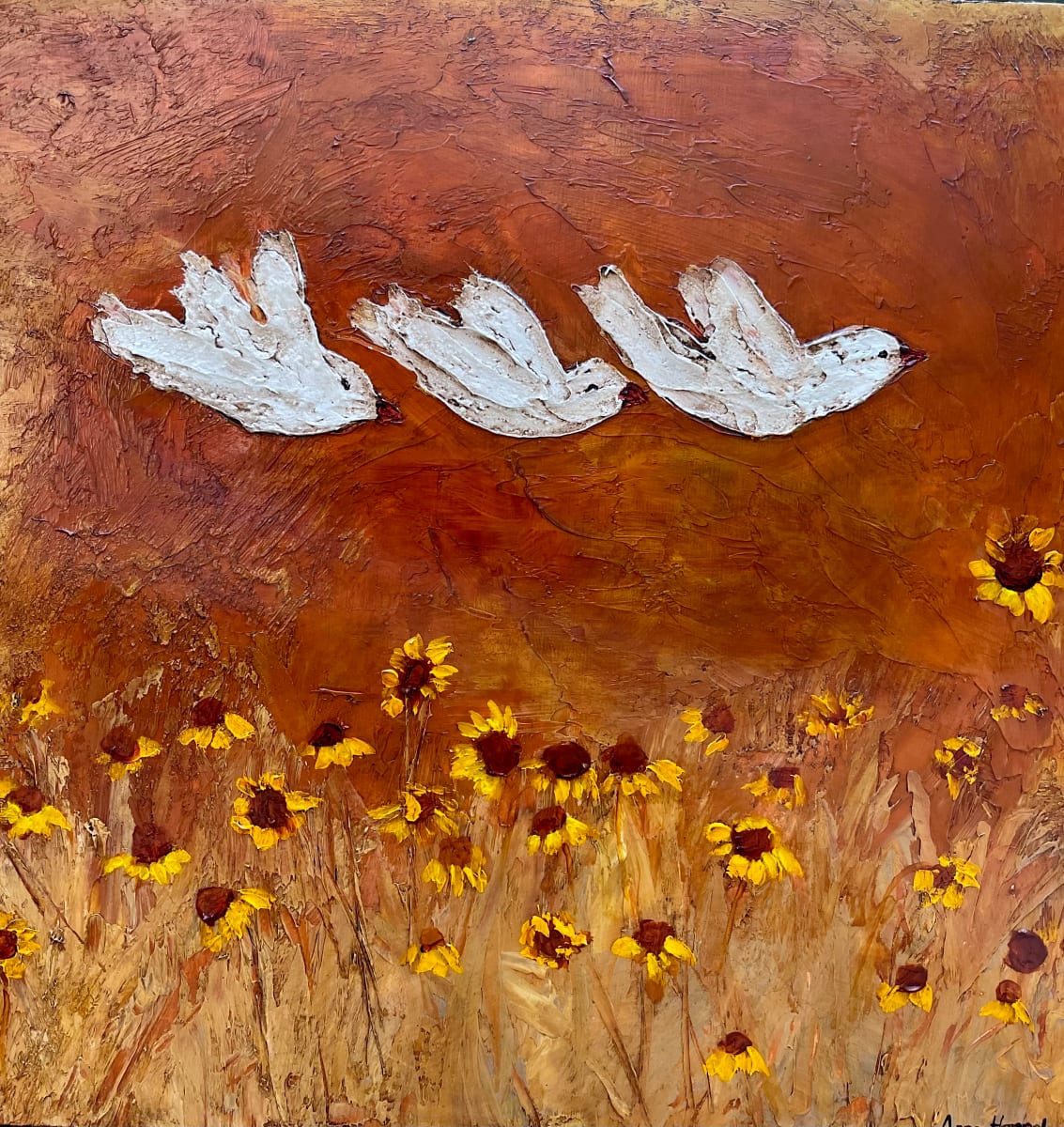 Skimming Sunflowers by Anne Hempel 