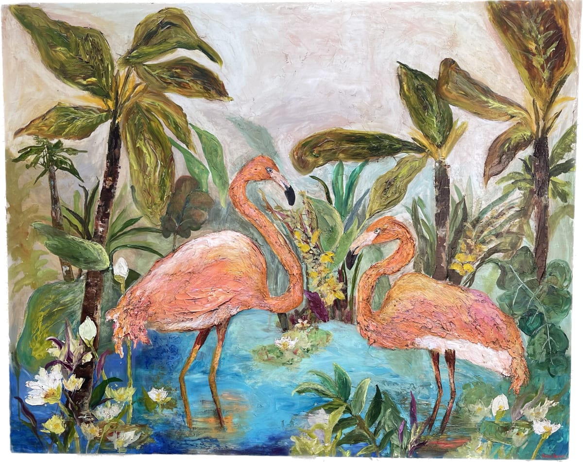 Hurricane Blown Flamingos by Anne Hempel 